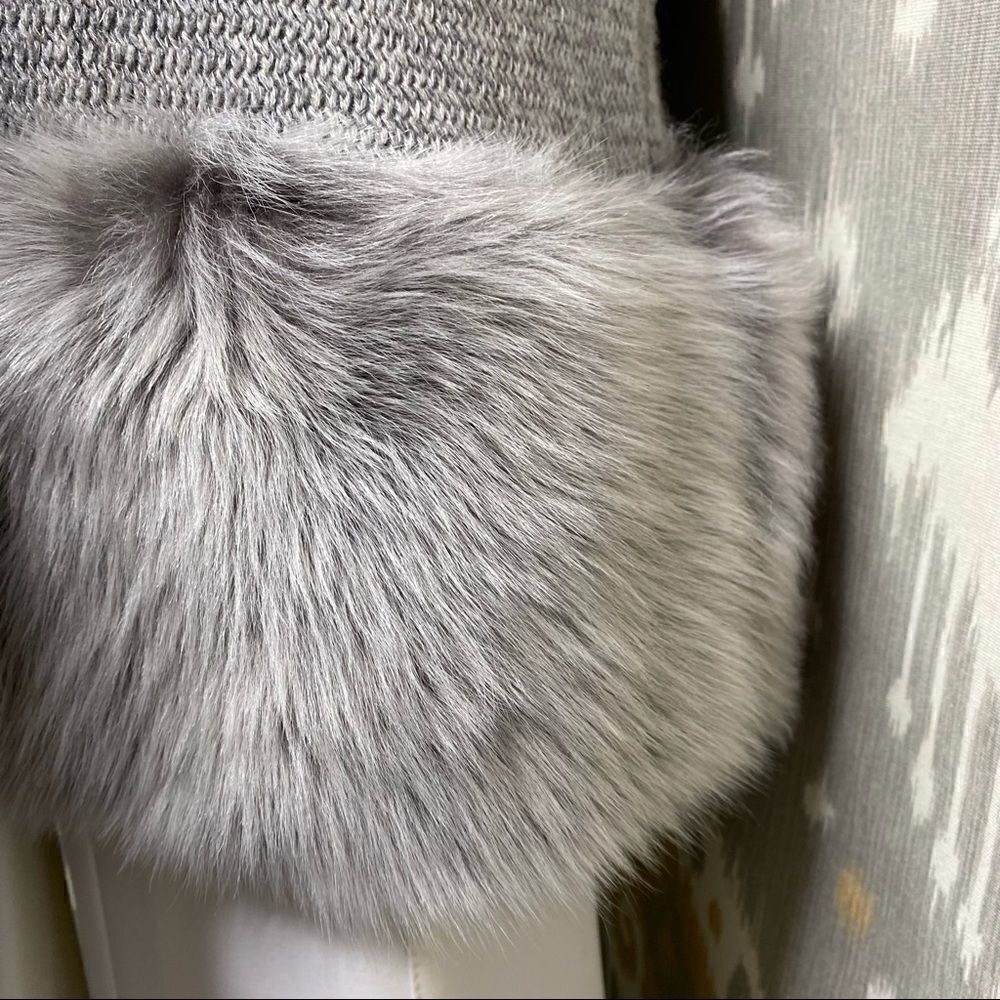 Ralph Lauren Pre-Fall ‘14 Collection Gray Cashmere Shearling Open Cardigan Vest - Picture 6 of 16